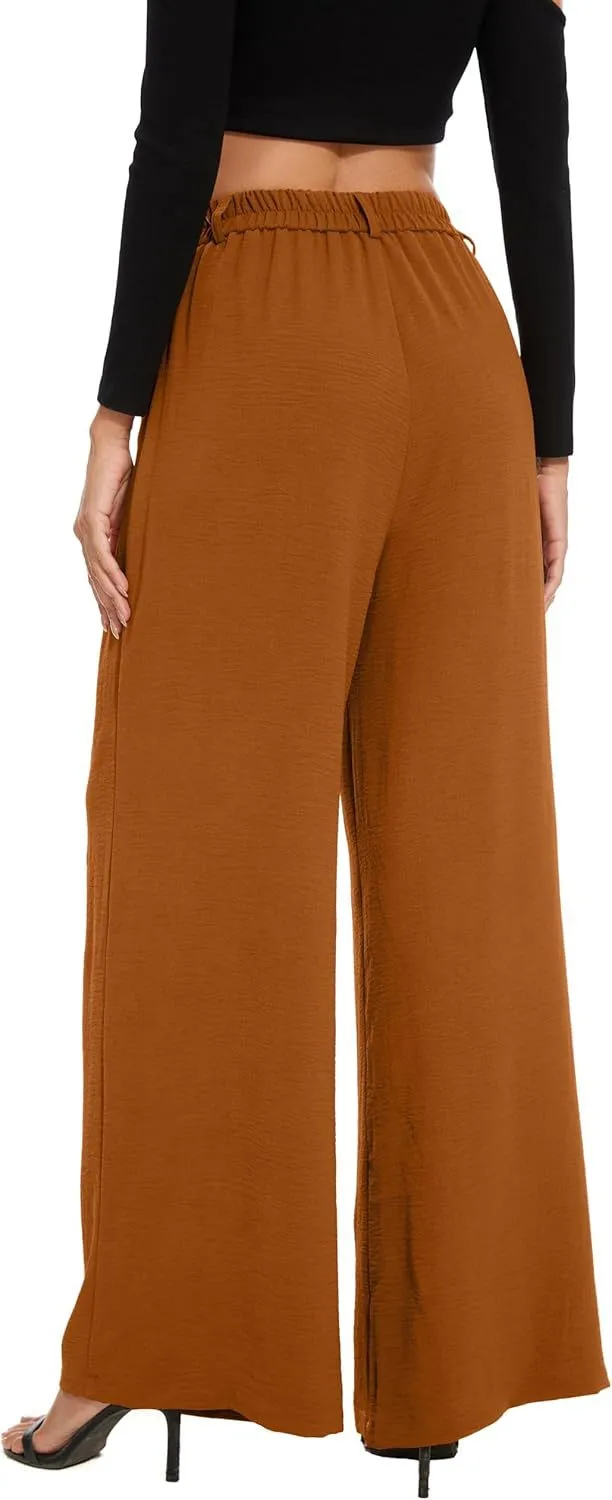 Elastic Waist High Waist Casual Straight-Leg Wide Leg Pants display picture 7
