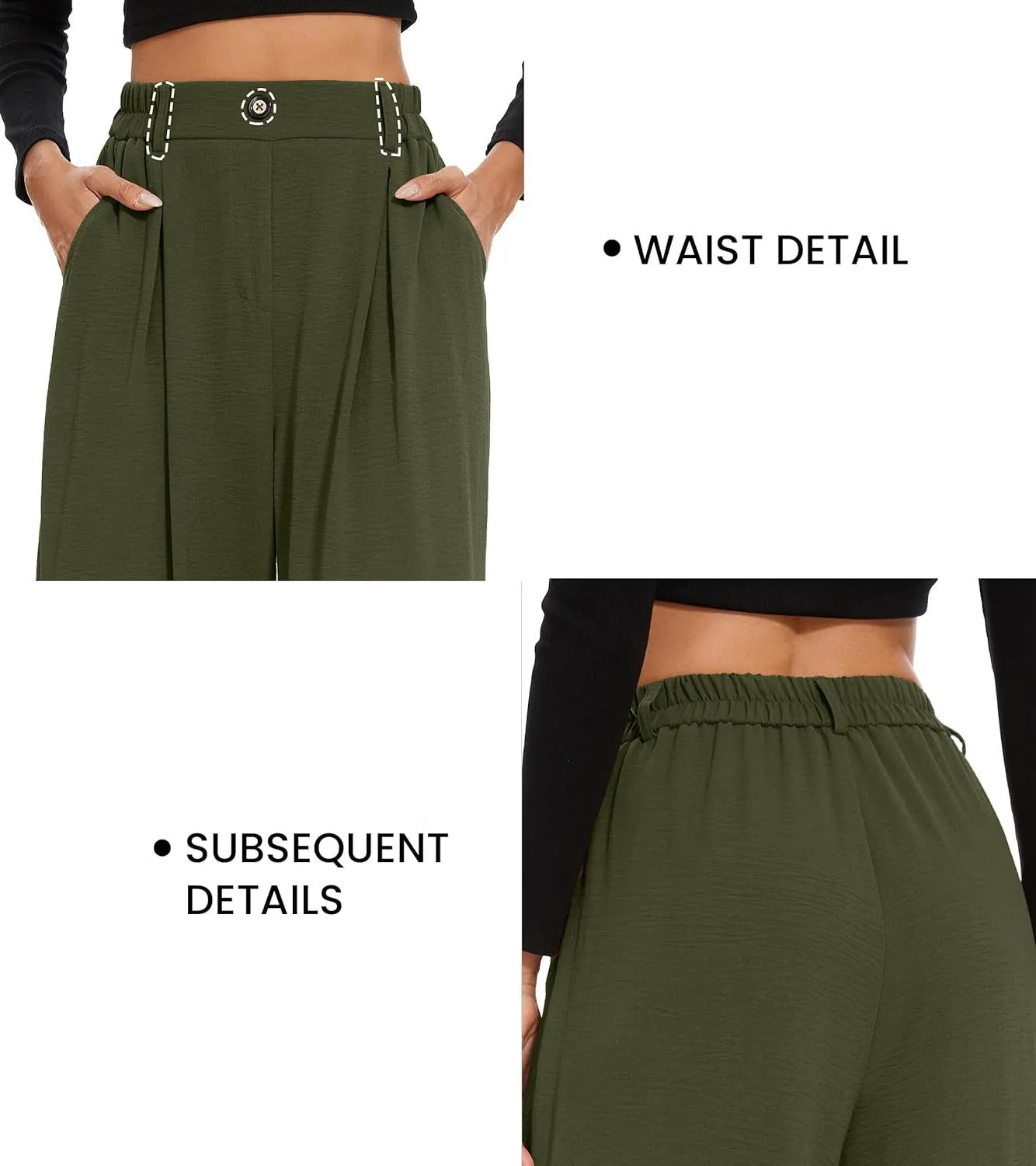 Elastic Waist High Waist Casual Straight-Leg Wide Leg Pants display picture 9