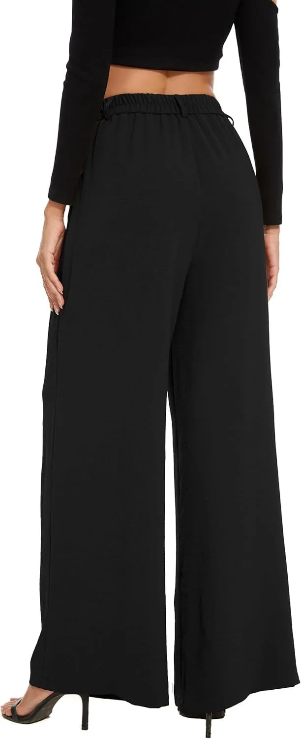 Elastic Waist High Waist Casual Straight-Leg Wide Leg Pants display picture 16