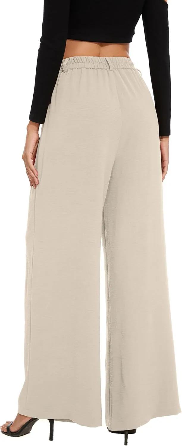 Elastic Waist High Waist Casual Straight-Leg Wide Leg Pants display picture 21