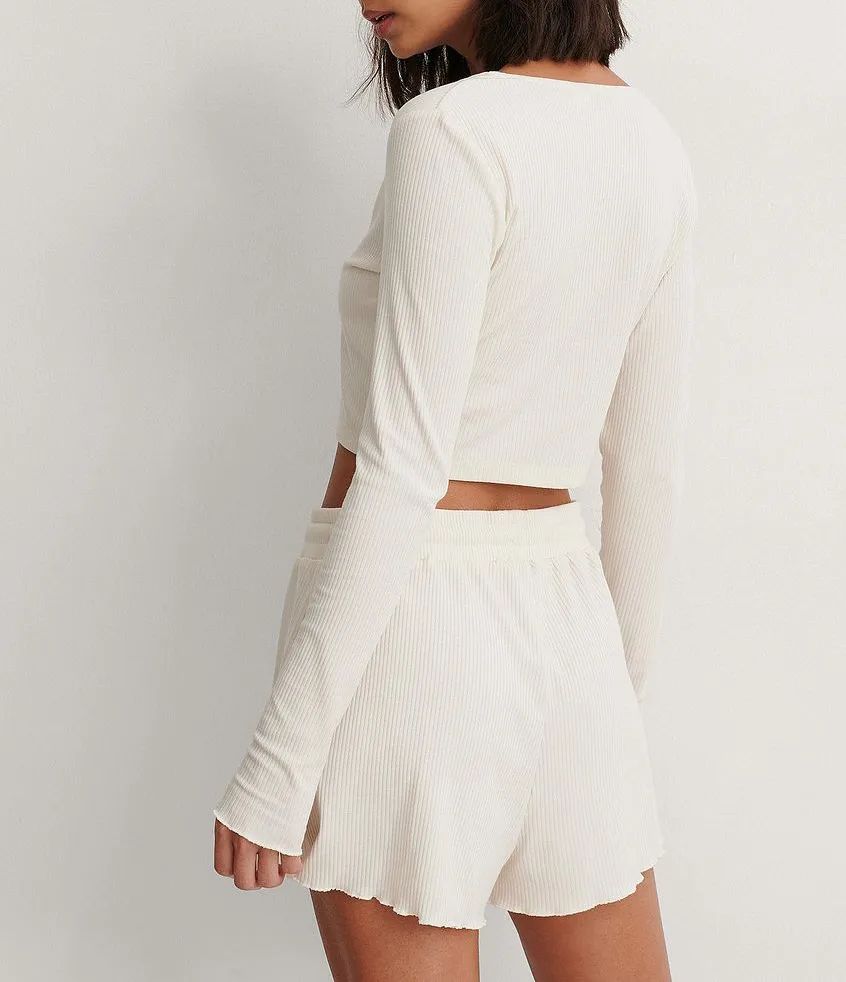 New Long-Sleeved Short Pajamas Sunken Stripe Can Be Outer Shorts Suit  Ladies' Homewear display picture 8