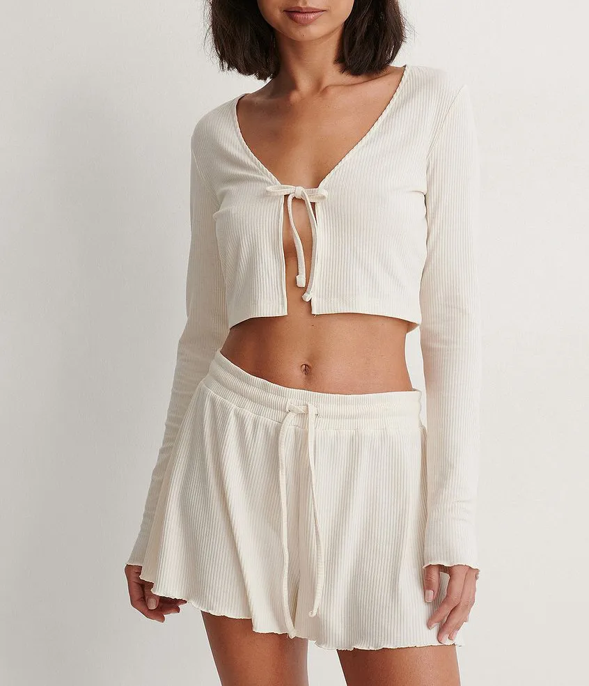 New Long-Sleeved Short Pajamas Sunken Stripe Can Be Outer Shorts Suit  Ladies' Homewear display picture 9