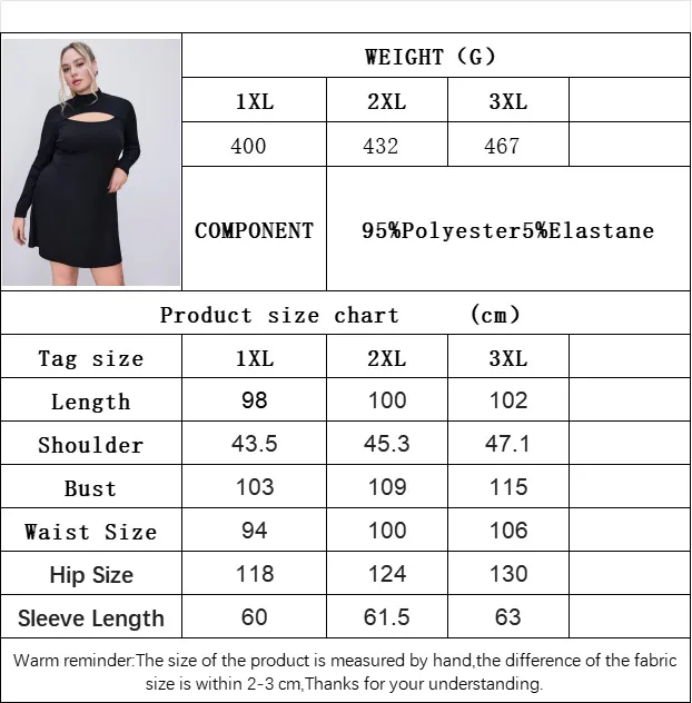 New   Plus Size Women's Clothing Sexy Cutout Dress Fall/Winter Slim Long Sleeve A- Line Skirt display picture 1