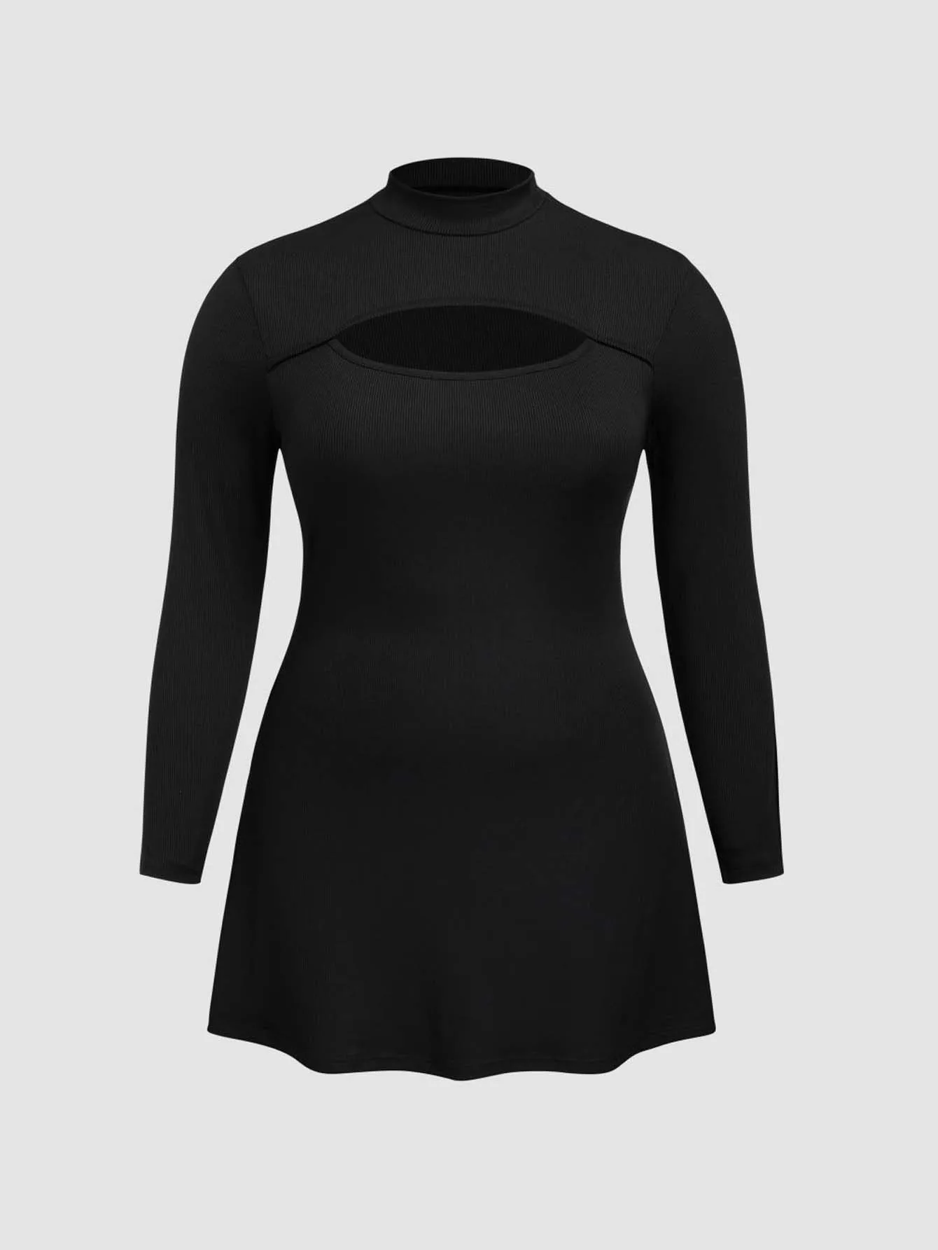 New   Plus Size Women's Clothing Sexy Cutout Dress Fall/Winter Slim Long Sleeve A- Line Skirt display picture 6