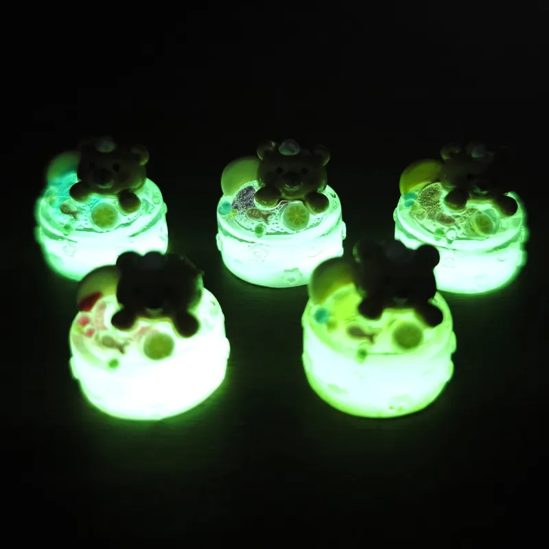 Luminous Three-Dimensional Bear Cake DIY Resin Accessories Cream Glue Phone Case Pendant Keychain Handmade Material display picture 2