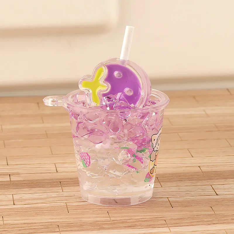 Simulation Luminous Strawberry Slush And Shake Maker Ice Bucket Candy Toy DIY Ornament Accessories Keychain Pendant Epoxy Resin Decorations display picture 5