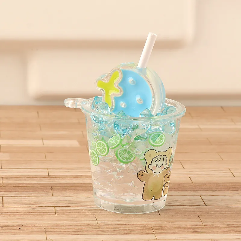 Simulation Luminous Strawberry Slush And Shake Maker Ice Bucket Candy Toy DIY Ornament Accessories Keychain Pendant Epoxy Resin Decorations display picture 8