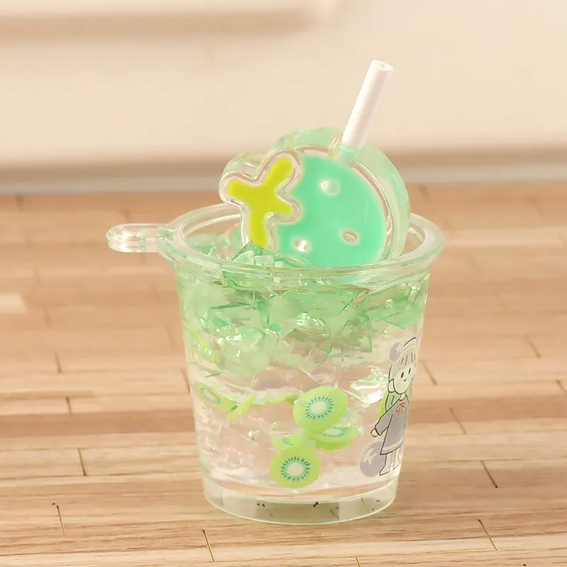 Simulation Luminous Strawberry Slush And Shake Maker Ice Bucket Candy Toy DIY Ornament Accessories Keychain Pendant Epoxy Resin Decorations display picture 9