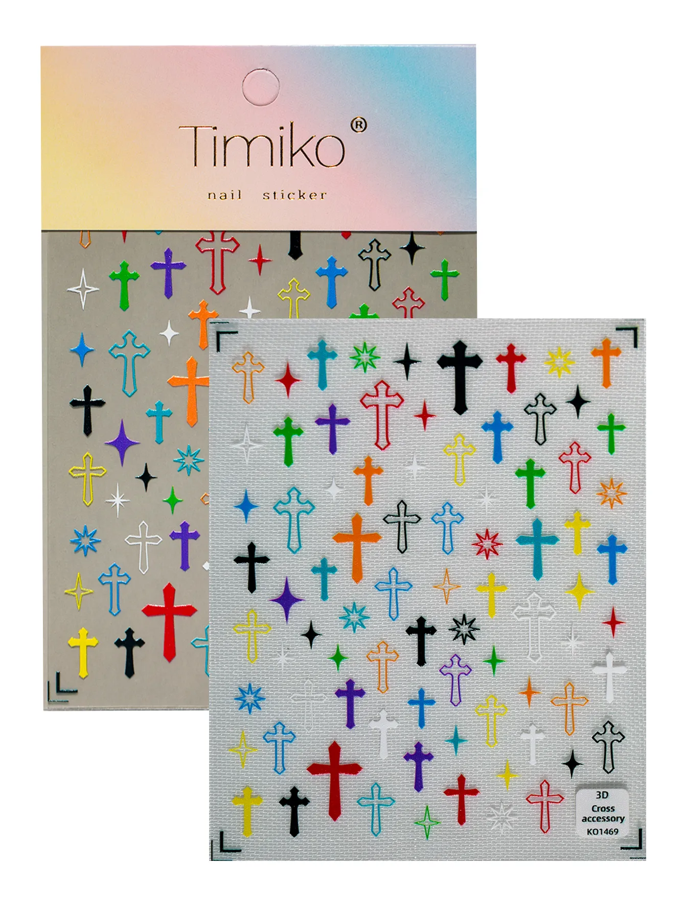 Bright Color Cross Pattern Nail Art Stickers DIY Personalized Style Suitable For Nail Salons And Individual Use display picture 10