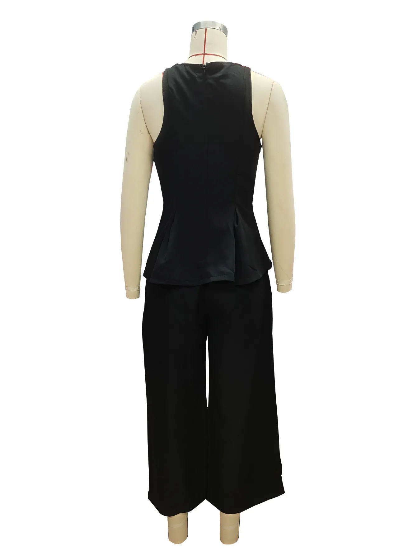 Pure Color Slim Fit Casual Set For Women Elegant Style Straight Leg Pants Waist-Cinching Top Summer New Arrival Fashion Set display picture 6