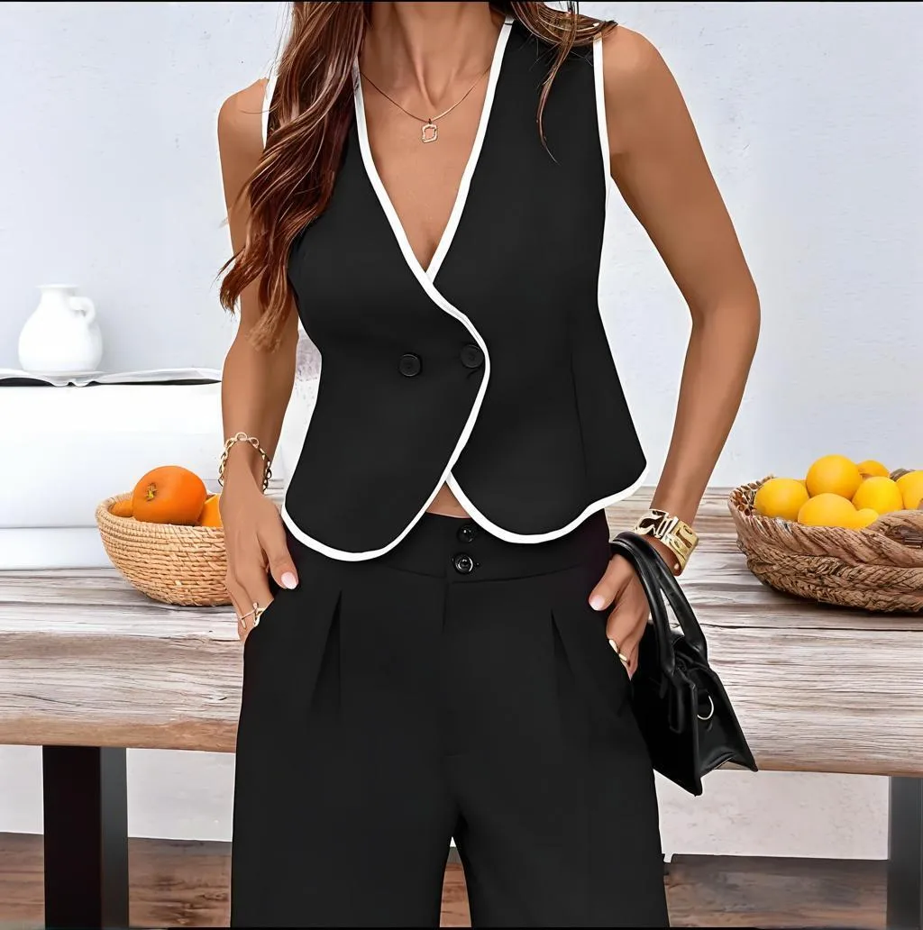 Elegant Solid Color Sleeveless Vest Top  Style Women's Fashion Pure Color V-neck Knittedwear display picture 1