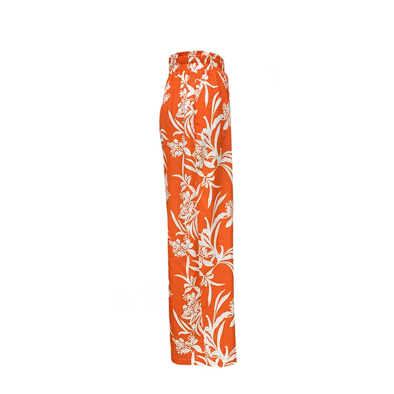 Fashionable High Waist Loose Straight Leg Casual Pants Women's Elastic Fabric Four-Dimensional Stretch Polyester Lyocell display picture 5