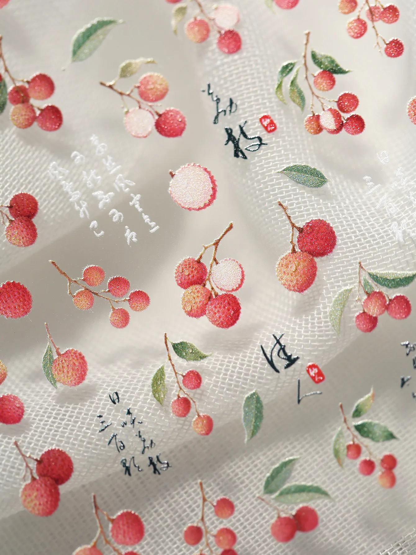 Preservation Style Fruit Design Nail Art Stickers Decorative Leaf Pattern Lychee Cute Pink Font Colorful Nail Stickers One Sheet display picture 7