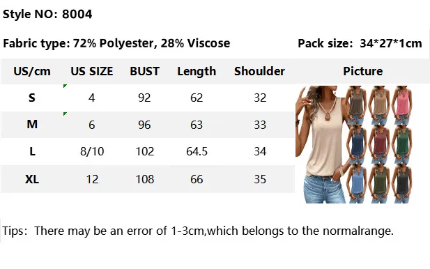 Summer   Independent Station Top New Women's  V-neck Sleeveless T-shirt  Foreign Trade Hot Sale display picture 1
