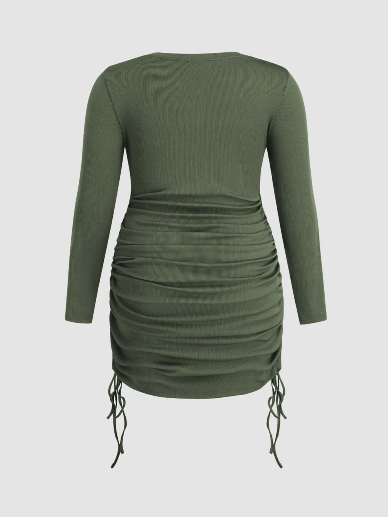 Autumn And Winter New Foreign Trade   Plus Size Women's Clothes Simple Elegant Dress Round Neck Pullover Skirt display picture 5