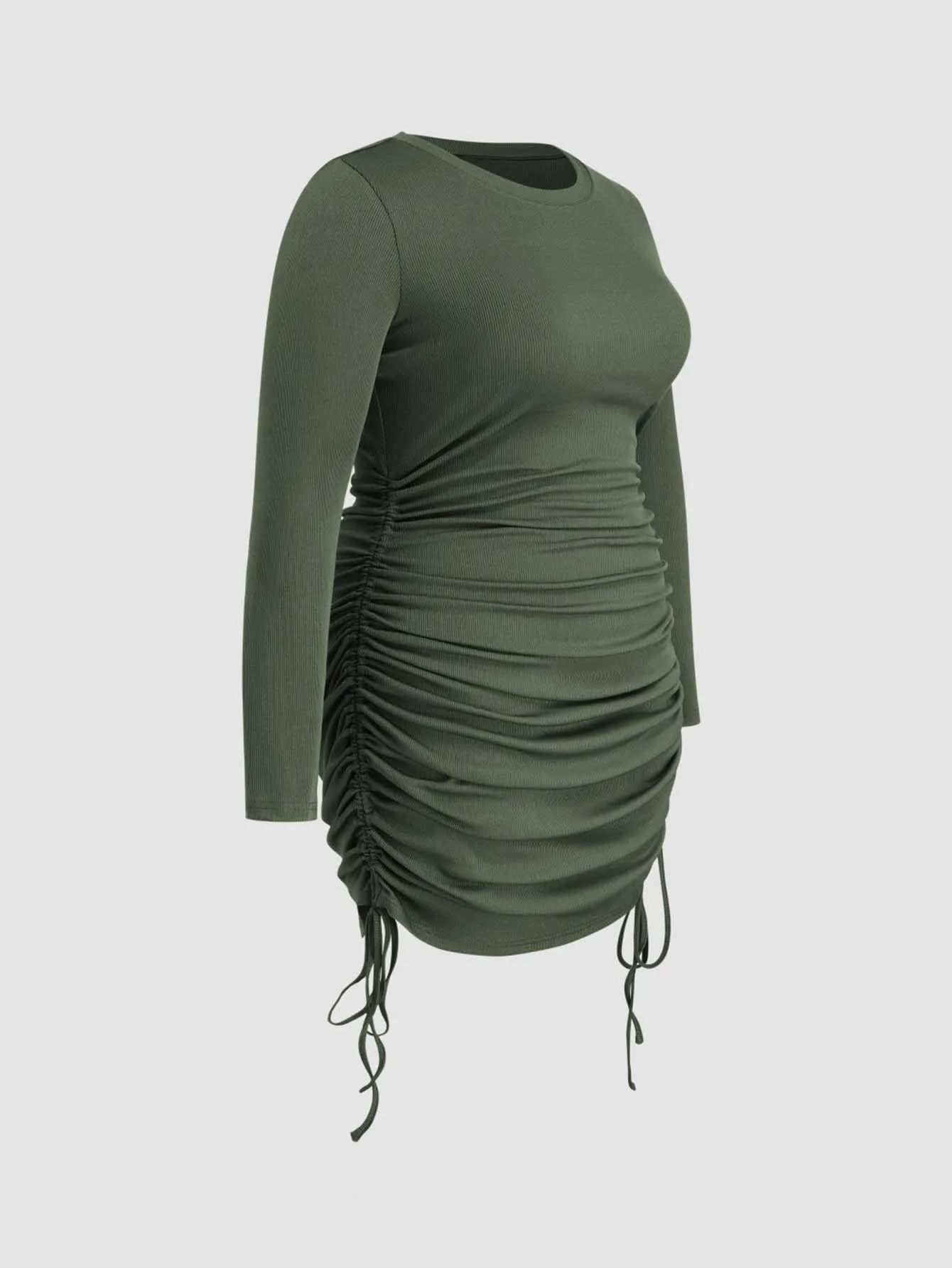 Autumn And Winter New Foreign Trade   Plus Size Women's Clothes Simple Elegant Dress Round Neck Pullover Skirt display picture 6