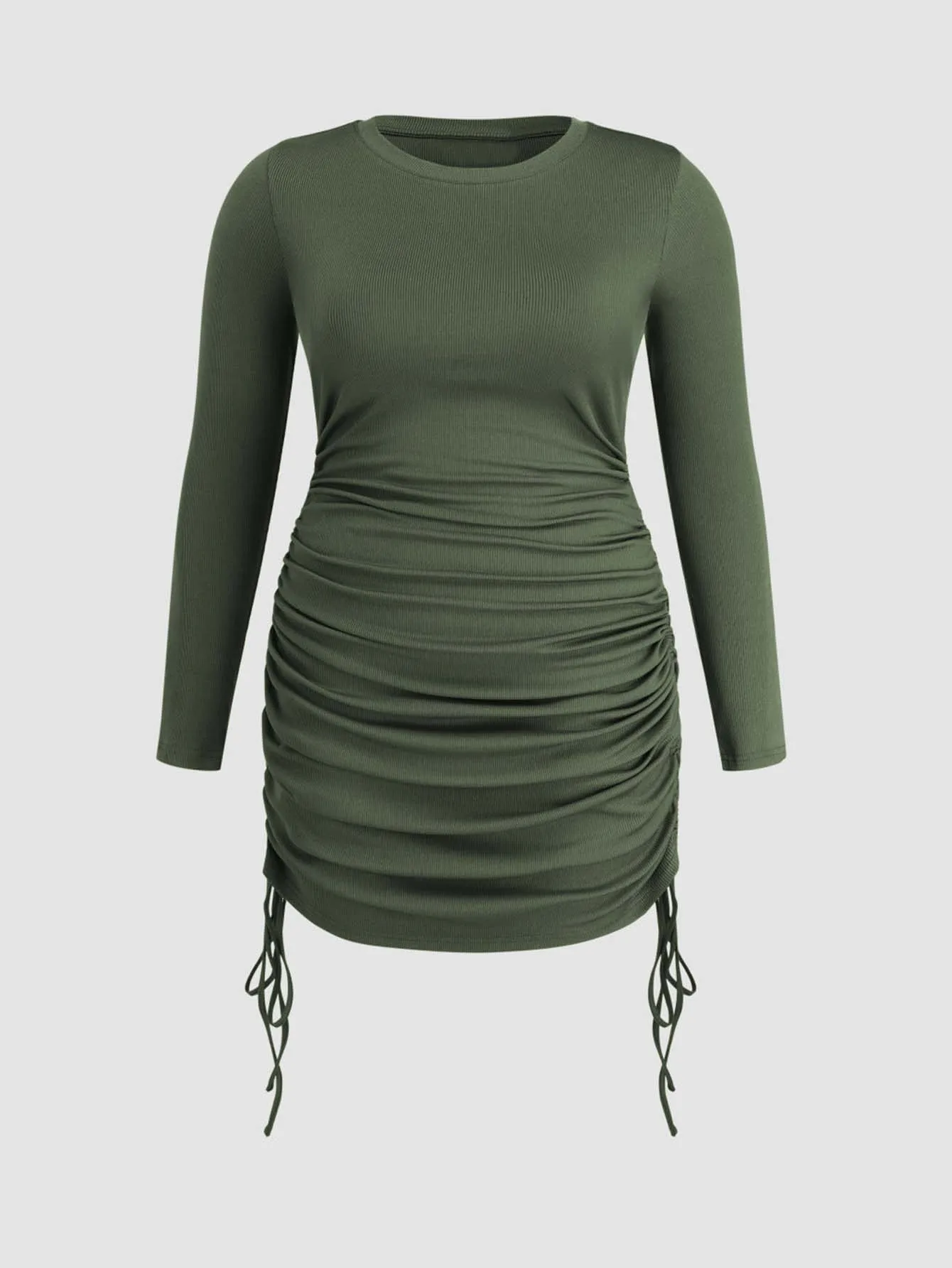 Autumn And Winter New Foreign Trade   Plus Size Women's Clothes Simple Elegant Dress Round Neck Pullover Skirt display picture 7