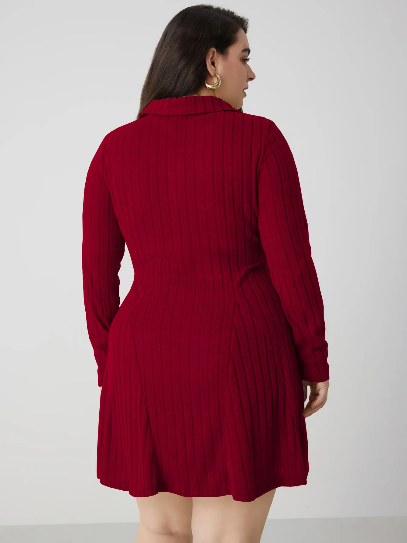 International Station  Women's Clothing Adult Lady Like Woman Commute Style Red Dress Autumn And Winter Fashion All-Matching A- Line Skirt display picture 4