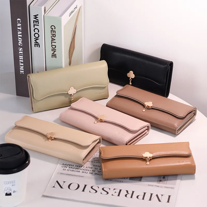 Wallet Women's High Sense  New Women's Three Folding Coin Purse Card Holder Girl Heart Student Long Wallet display picture 15