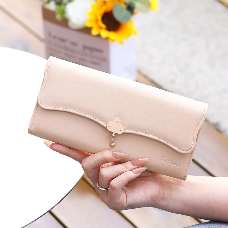 Wallet Women's High Sense  New Women's Three Folding Coin Purse Card Holder Girl Heart Student Long Wallet display picture 3