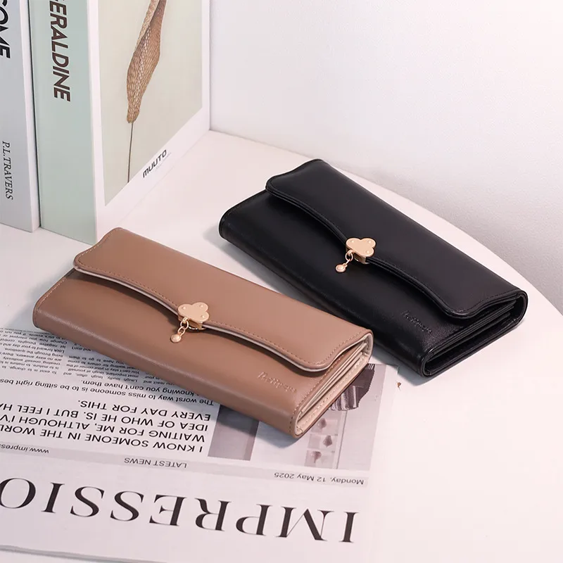 Wallet Women's High Sense  New Women's Three Folding Coin Purse Card Holder Girl Heart Student Long Wallet display picture 12