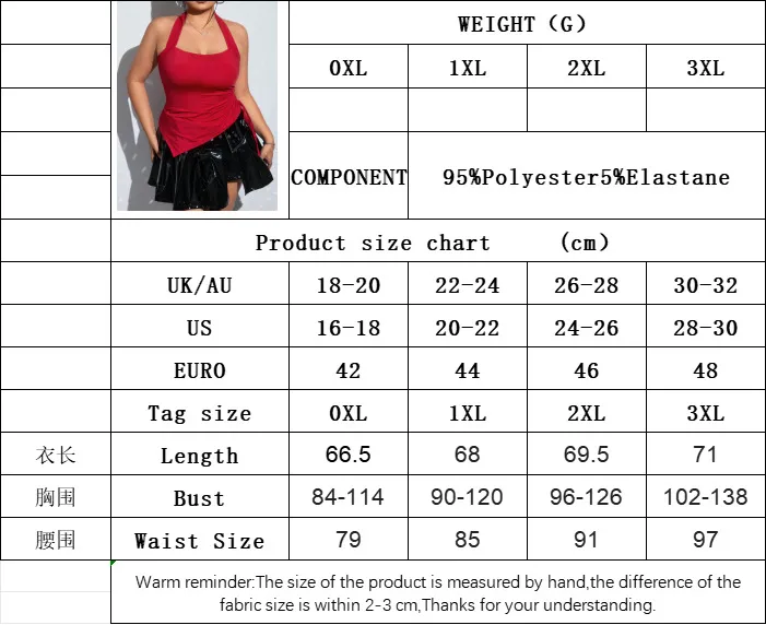 TK International Station  Plus Size Women's Clothing  Sweet And Spicy Style T-shirt Spring And Summer New Sexy Halter Sleeveless Top display picture 1