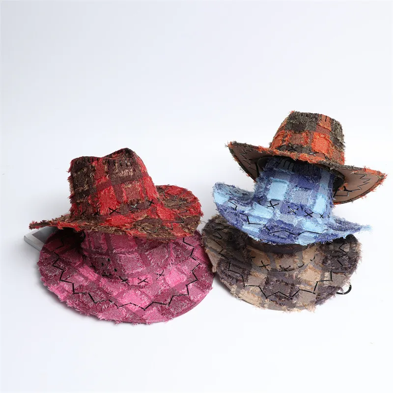 Sweet Cool Western Cowboy Hat For Women Spring Autumn Vintage Furry Knight Hat Outdoor Camping Holiday Sunshade Jazz Style display picture 1