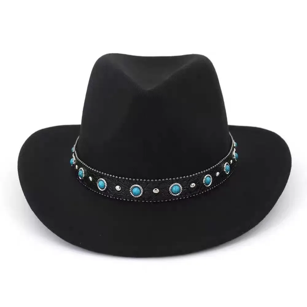 Tibetan Style Men's Women's Couple Jazz Hats Western Cowboy Bowler Hats National Minority Fashionable Winter Spring Summer Autumn display picture 1