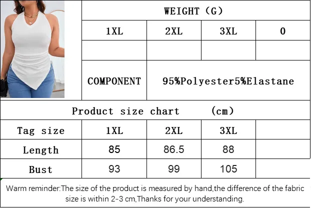 Plus Size Women's Slim-Fit Sexy Asymmetric Hem Halter Strapless Vest Solid Color Casual Style display picture 1