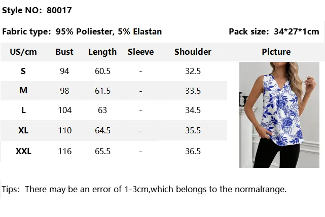 Summer New Fashion Sleeveless Floral Print Casual V-neck T-shirt Vest Women's Clothing European Style Comfortable Commuter Style display picture 1
