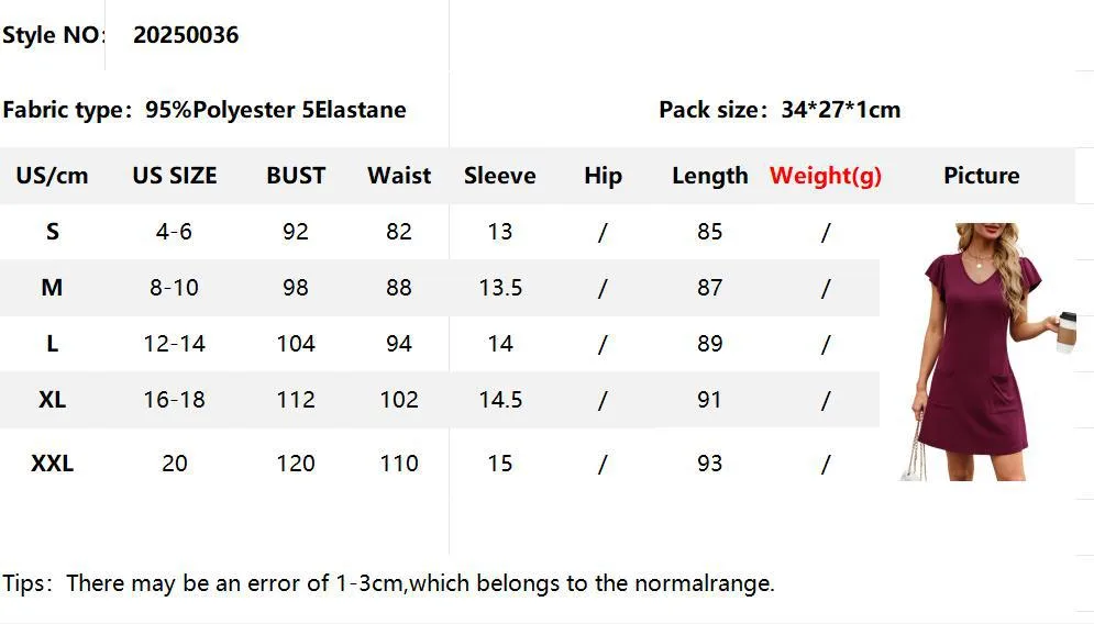 New Casual Solid Color And V-neck Short Sleeve Dress With Pockets Fashion  Style Style Midi A- Line Skirt display picture 1