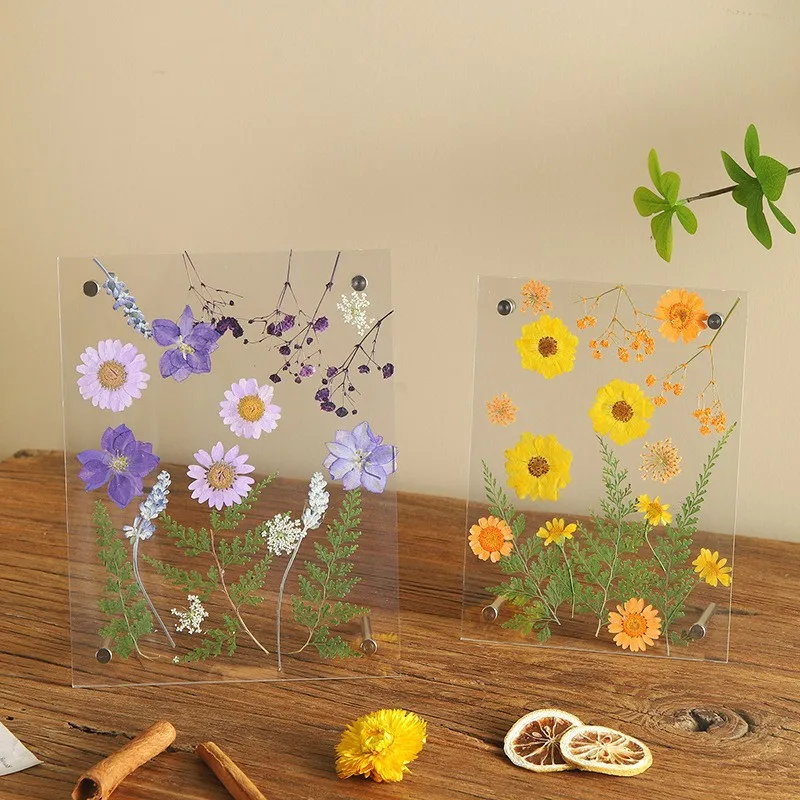 Creative Handmade DIY Dried Flower Acrylic 7-Inch Photo Frame Embossed Art Photo Frame Nordic Minimalist Style Display Supplies display picture 2