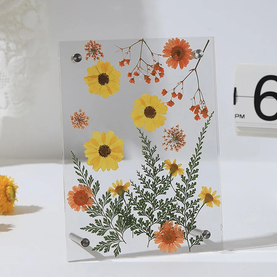 Creative Handmade DIY Dried Flower Acrylic 7-Inch Photo Frame Embossed Art Photo Frame Nordic Minimalist Style Display Supplies display picture 10
