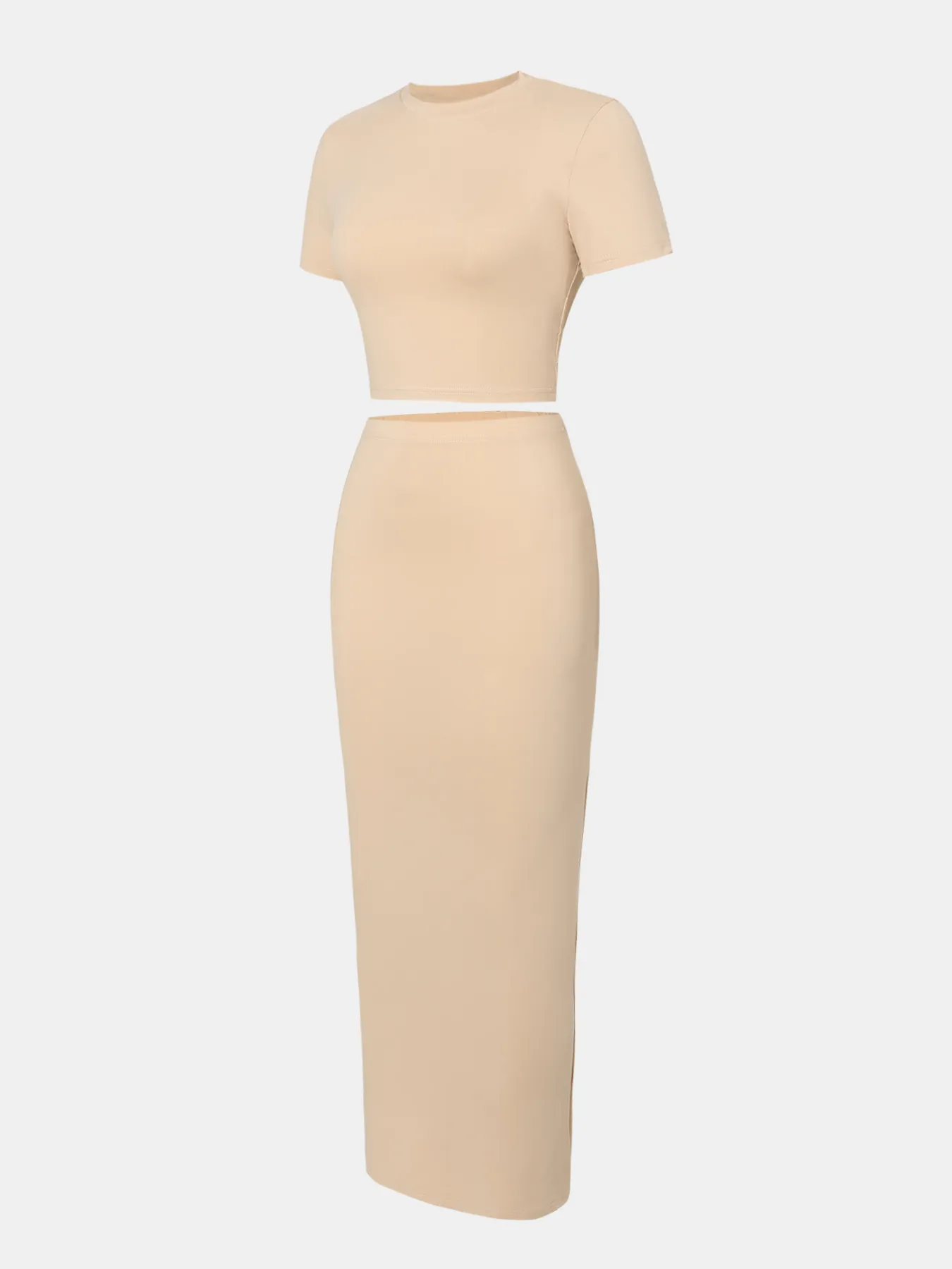Style  Spring And Summer New  Women's Clothing Cropped T-shirt High Waist Sheath Skirt Casual Suit display picture 2