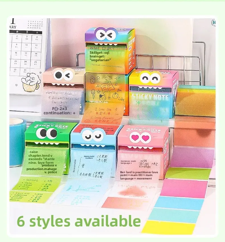 Dopamine Color Can Pull Note Paper Blue Fruit Pearl Note Paper Convenient For Students More Than Event-Recording Message-Leaving Sticky display picture 3
