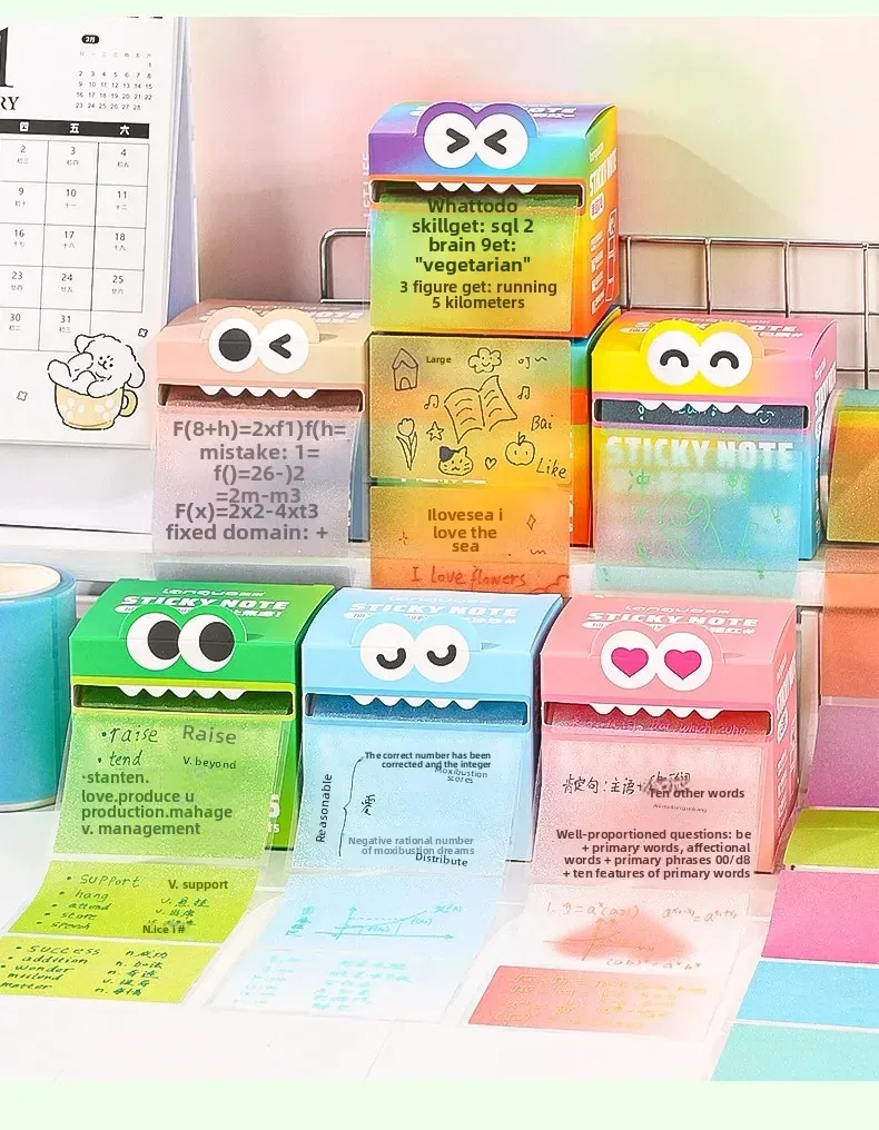 Dopamine Color Can Pull Note Paper Blue Fruit Pearl Note Paper Convenient For Students More Than Event-Recording Message-Leaving Sticky display picture 12