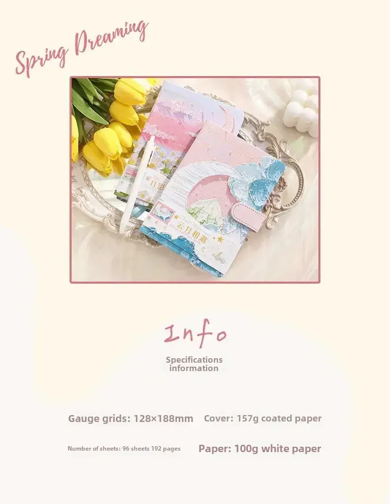 Art Retro Thickened Magnetic Snap Notebook Handmade Diary Inner Page Gilding Quality Memory Enhanced Value display picture 2