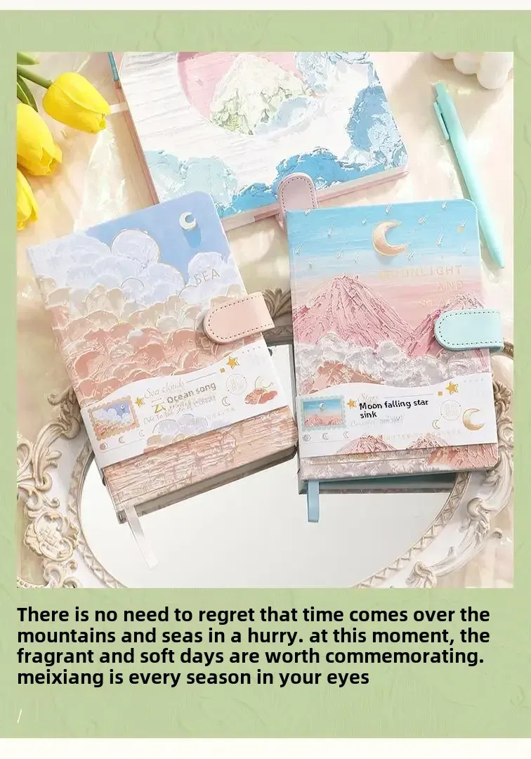 Art Retro Thickened Magnetic Snap Notebook Handmade Diary Inner Page Gilding Quality Memory Enhanced Value display picture 4