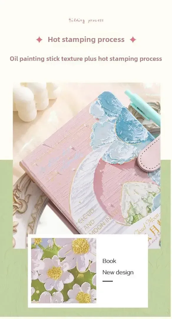 Art Retro Thickened Magnetic Snap Notebook Handmade Diary Inner Page Gilding Quality Memory Enhanced Value display picture 6