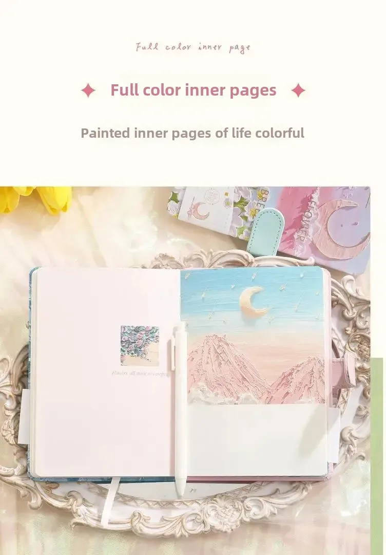 Art Retro Thickened Magnetic Snap Notebook Handmade Diary Inner Page Gilding Quality Memory Enhanced Value display picture 7