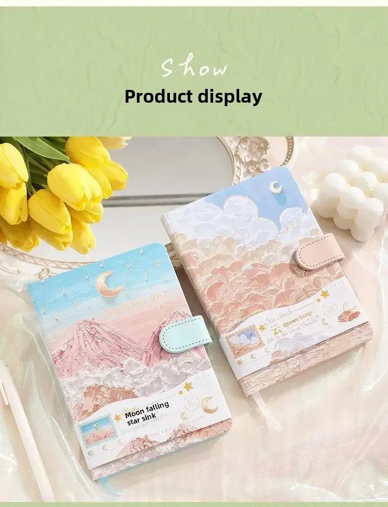 Art Retro Thickened Magnetic Snap Notebook Handmade Diary Inner Page Gilding Quality Memory Enhanced Value display picture 12