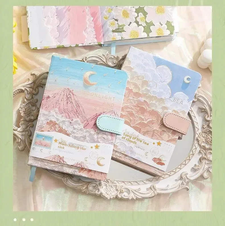 Art Retro Thickened Magnetic Snap Notebook Handmade Diary Inner Page Gilding Quality Memory Enhanced Value display picture 14