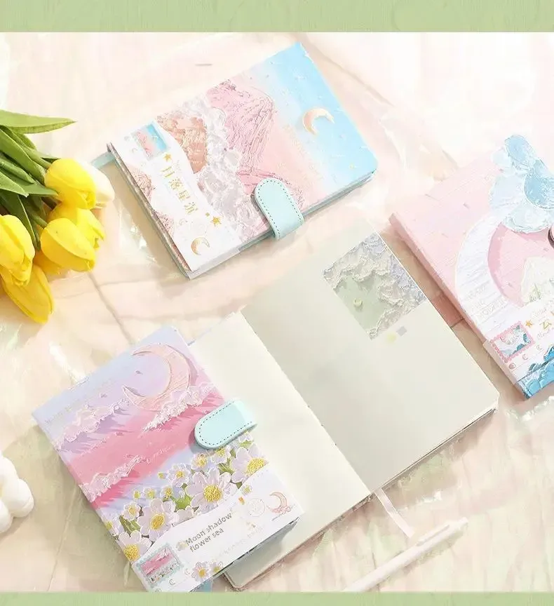 Art Retro Thickened Magnetic Snap Notebook Handmade Diary Inner Page Gilding Quality Memory Enhanced Value display picture 15