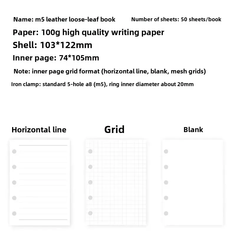 Portable Mini PU Leather Notebook M5 Ring Loose-Leaf Binder Pocket Size Travel Diary Book Handmade Brochure New Design Durable Cover display picture 3