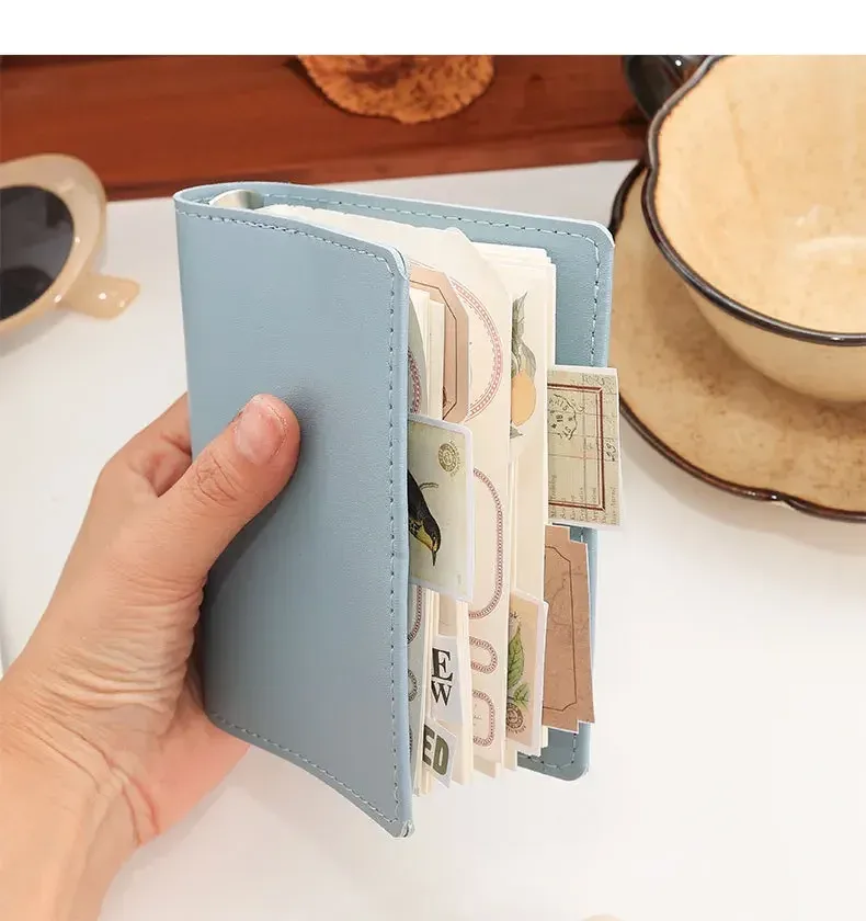 Portable Mini PU Leather Notebook M5 Ring Loose-Leaf Binder Pocket Size Travel Diary Book Handmade Brochure New Design Durable Cover display picture 8