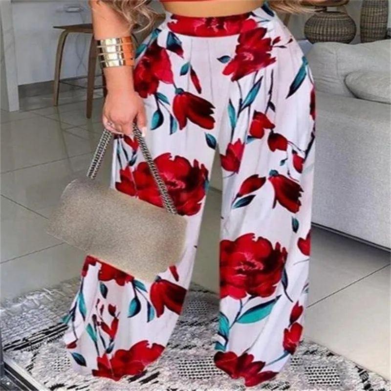 Elegant Short Sleeve Two-Piece Printed Trousers Women's Fashion Casual Wear Breathable Comfortable Polyester Blend display picture 20