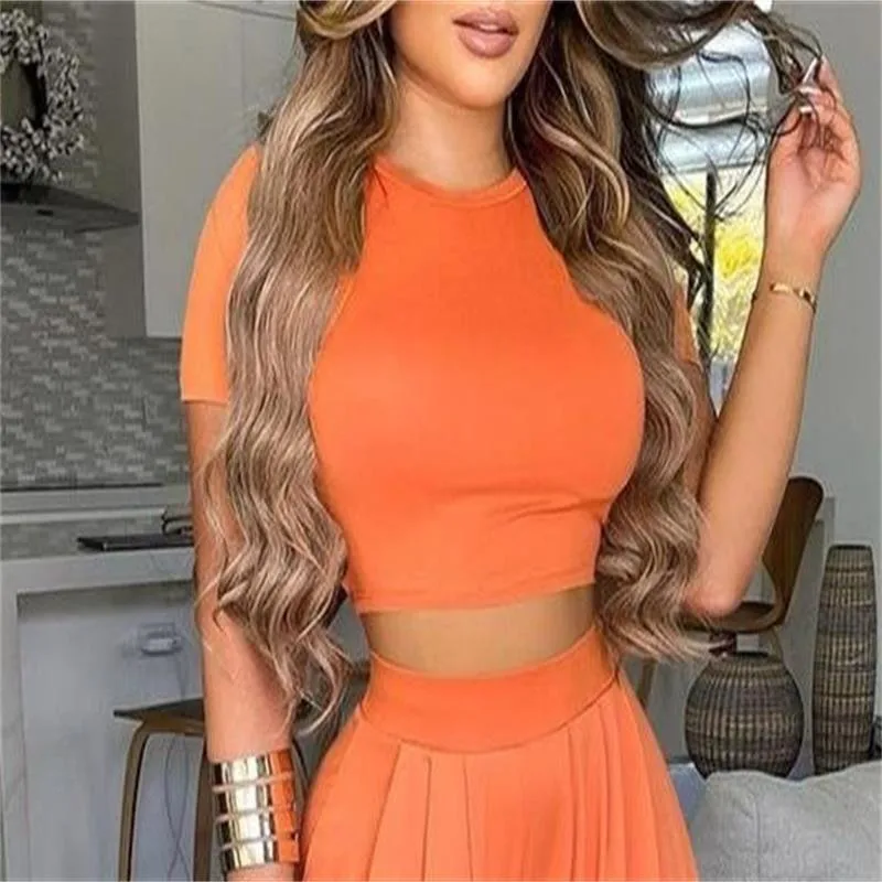 Elegant Short Sleeve Two-Piece Printed Trousers Women's Fashion Casual Wear Breathable Comfortable Polyester Blend display picture 27