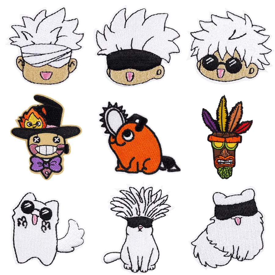 Cartoon Cat Embroidery Patch For Denim Jacket Cute Animal Theme Decorative Paster New Style Computer Embroidery Material display picture 1