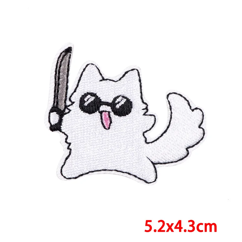 Cartoon Cat Embroidery Patch For Denim Jacket Cute Animal Theme Decorative Paster New Style Computer Embroidery Material display picture 6