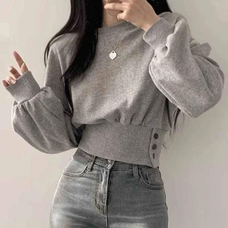 Fashion Style Women's Zipper Hoodie Short Long Sleeve Crew Neck Pullover Sweatshirt Casual Fashion Scale Polyester display picture 1